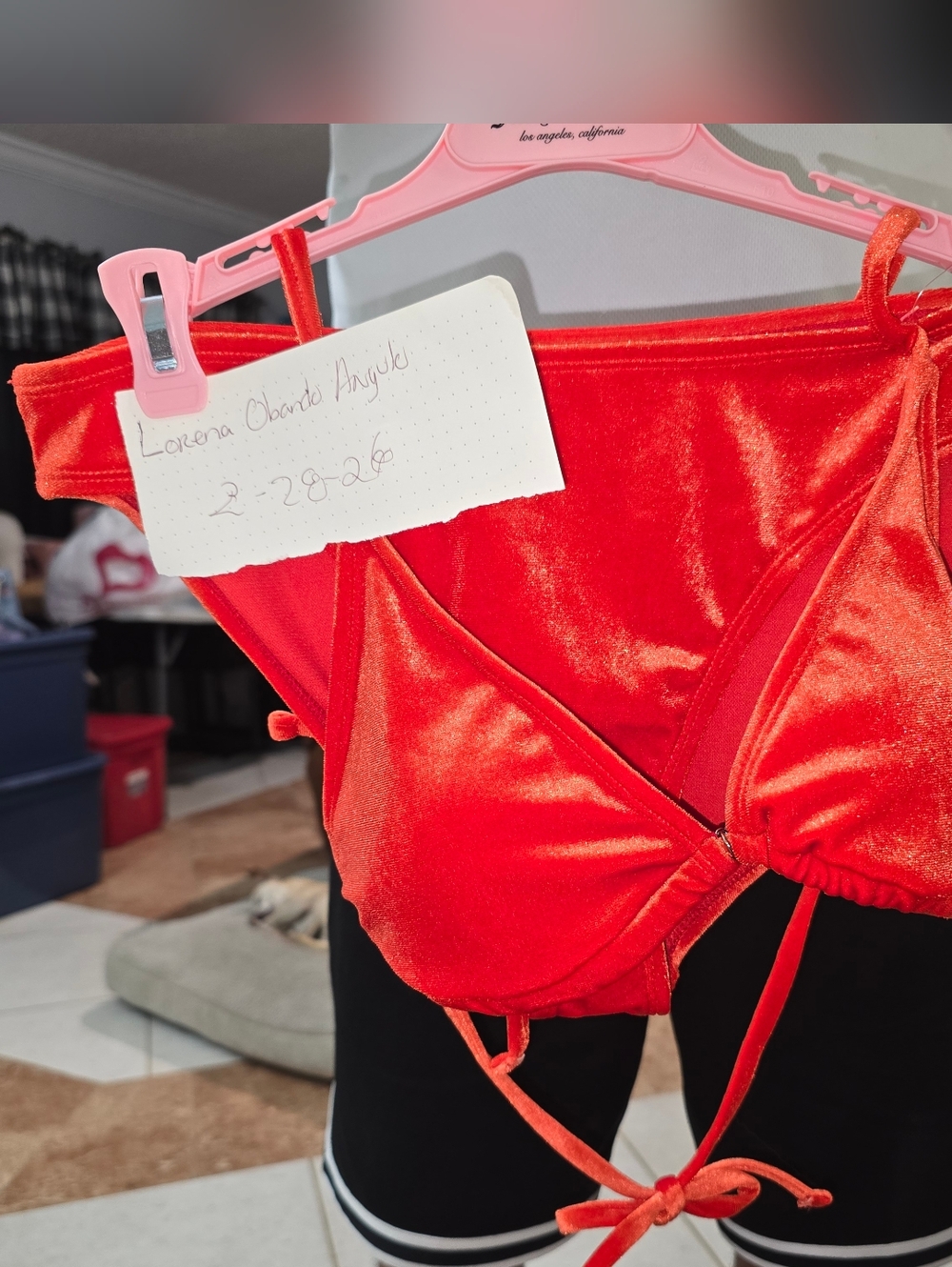 Orange Velvet Two Pc. Women Swim Suit